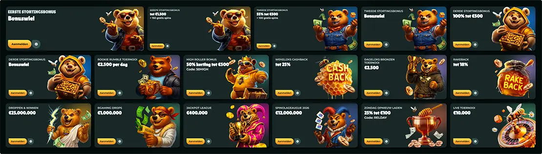 HoneyBetz casino bonuses